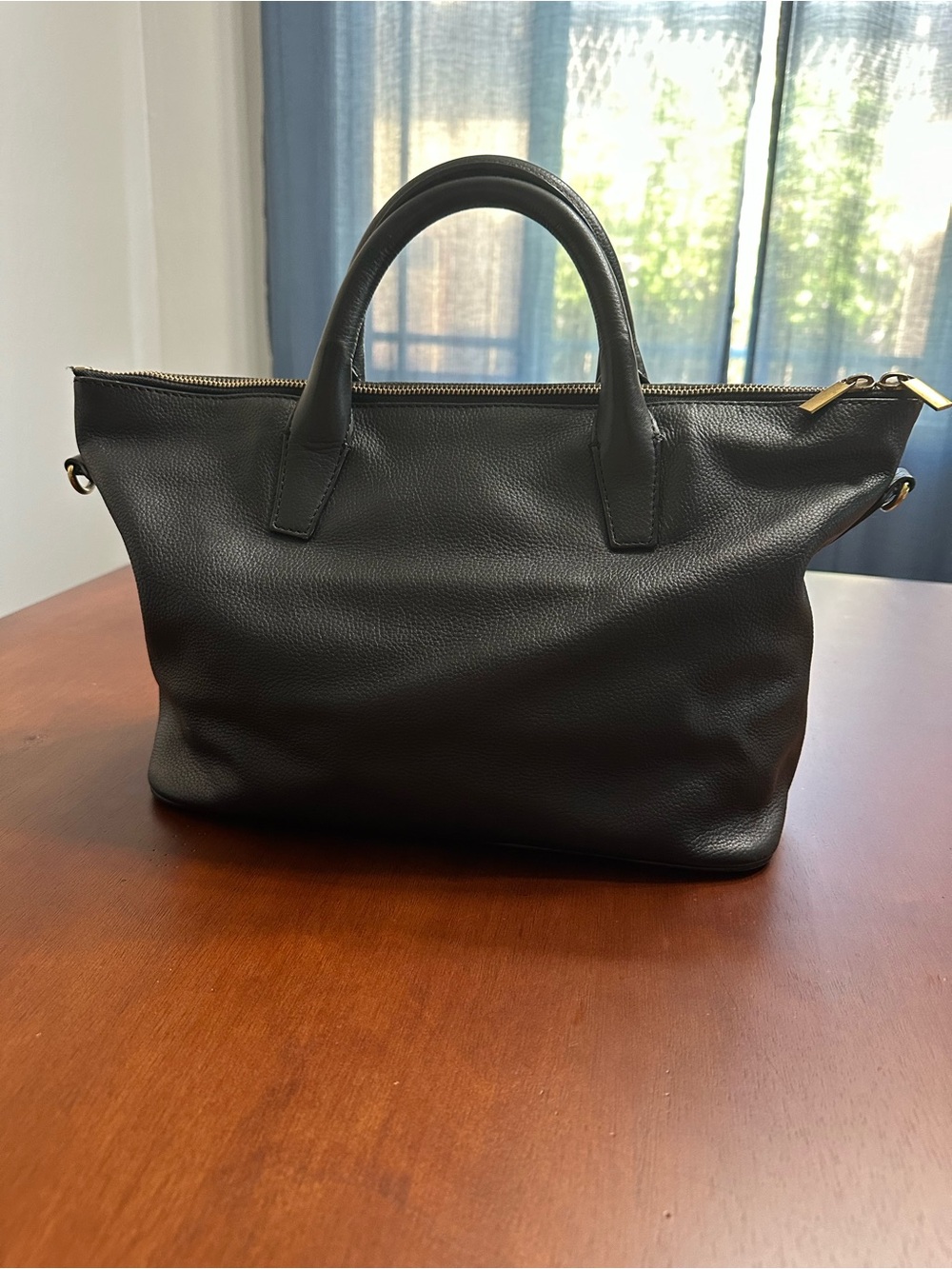 Barneys New York Black Leather Satchel - Picture 5 of 13